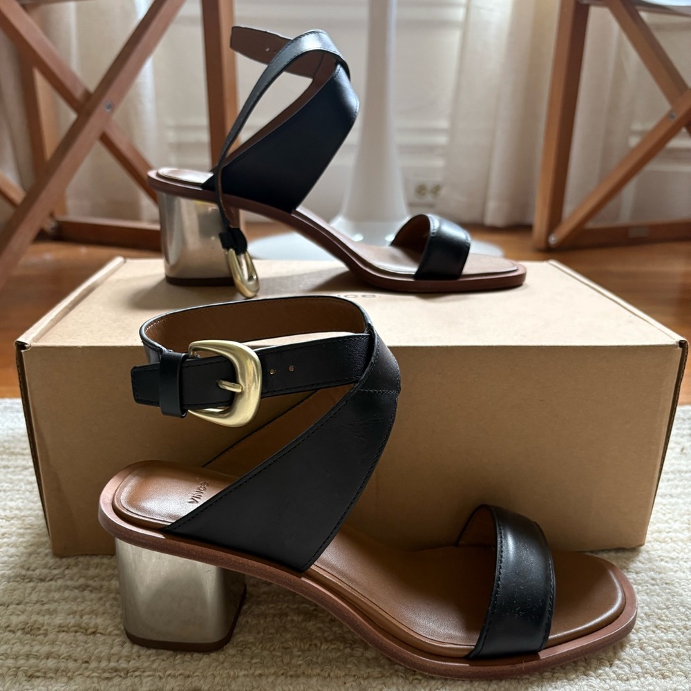 Vince Dalia Block Heel Sandal - Black